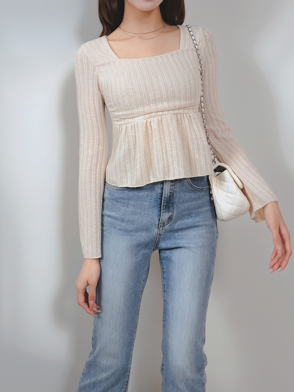 スクエアネックフレアリブニット | 詳細画像7