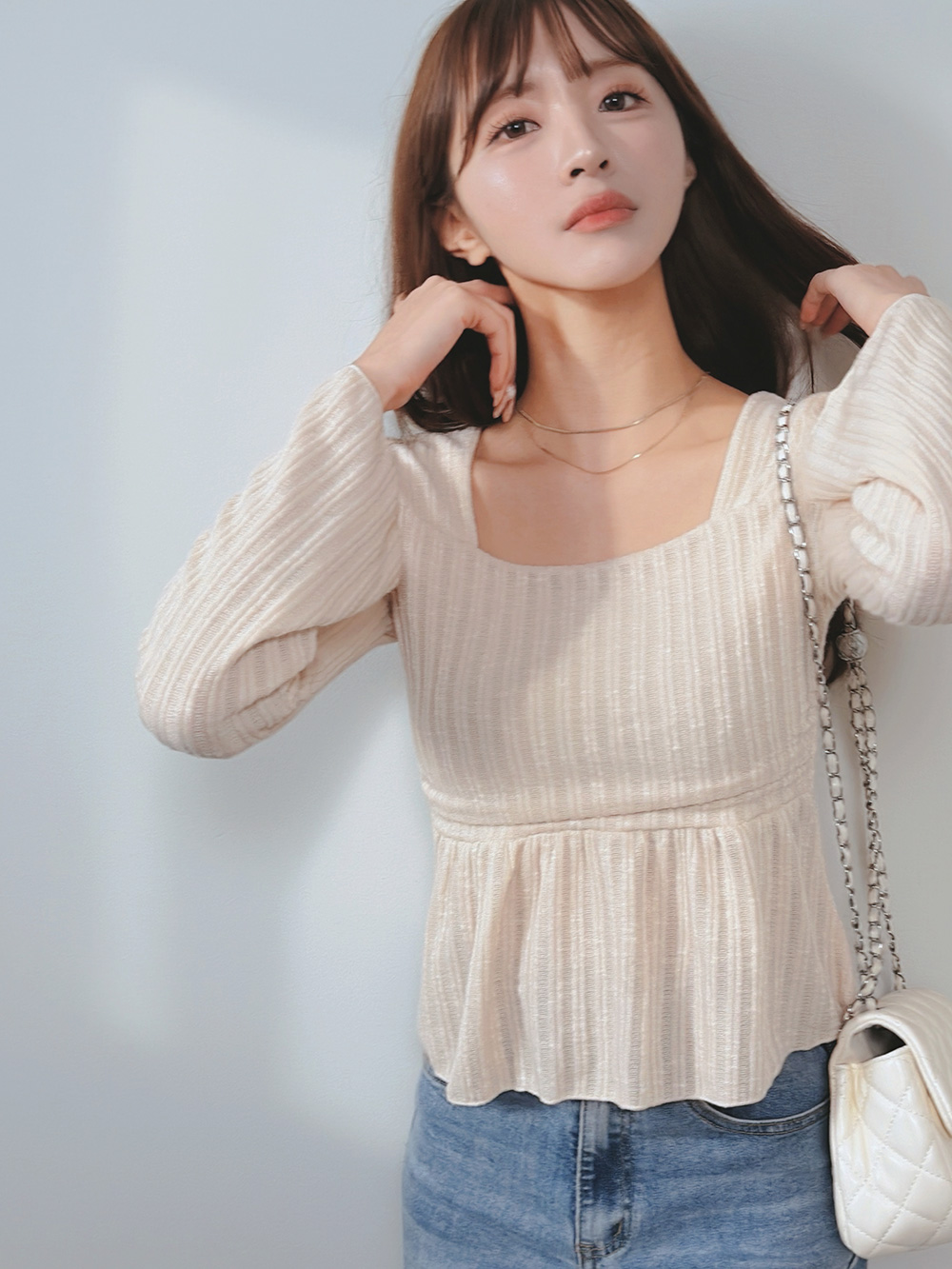 スクエアネックフレアリブニット | 詳細画像8