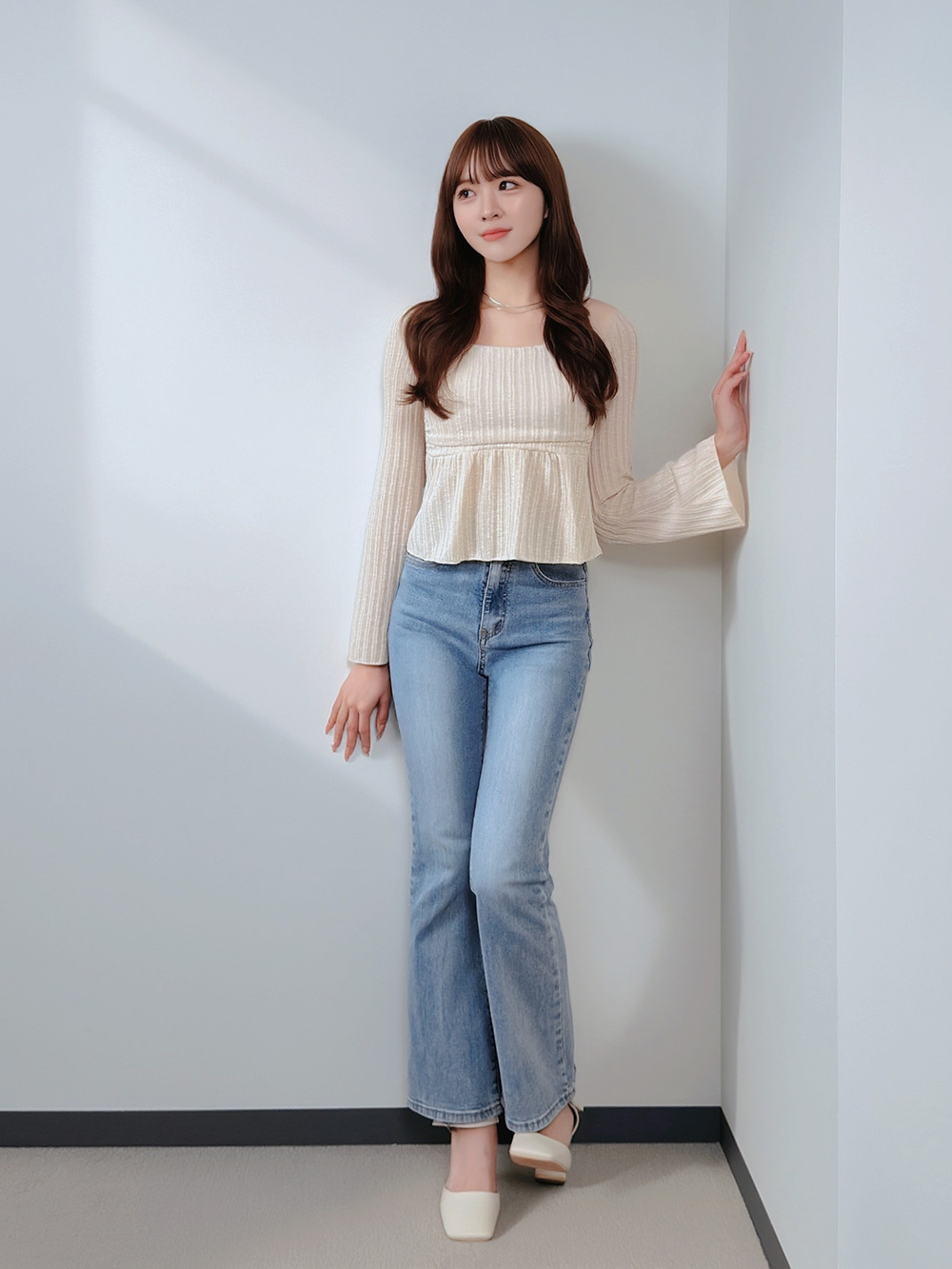 スクエアネックフレアリブニット | 詳細画像9