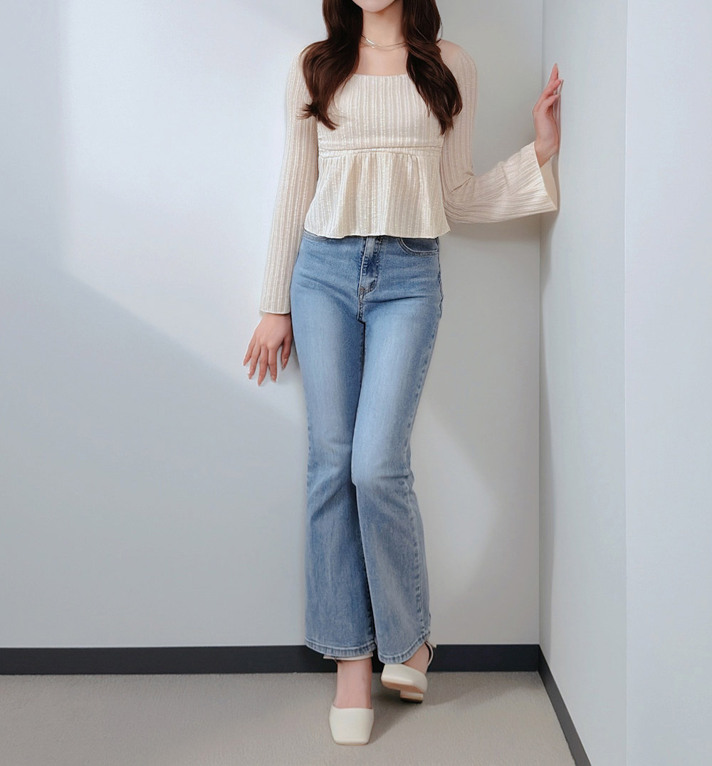 スクエアネックフレアリブニット | 詳細画像7