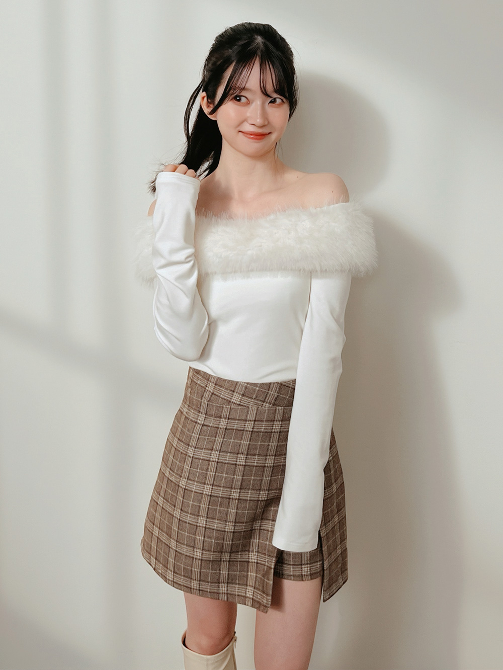 ファーオフショルダーニット | 詳細画像2