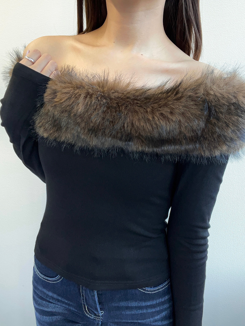 ファーオフショルダーニット | 詳細画像6