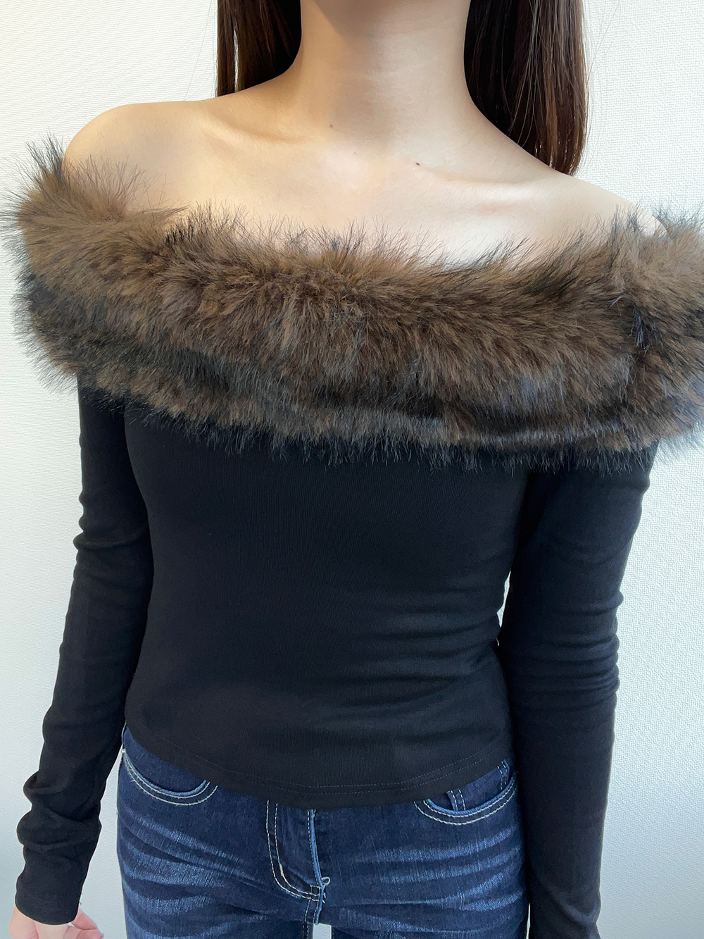 ファーオフショルダーニット | 詳細画像7