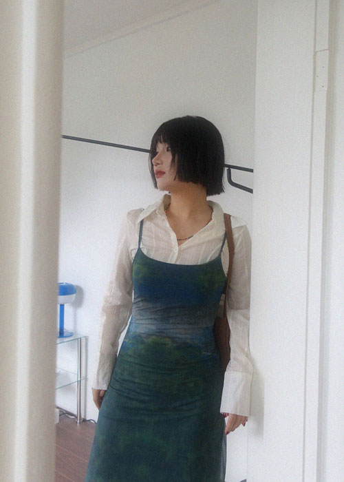 シースルースリムラインストライプシャツ | レディース