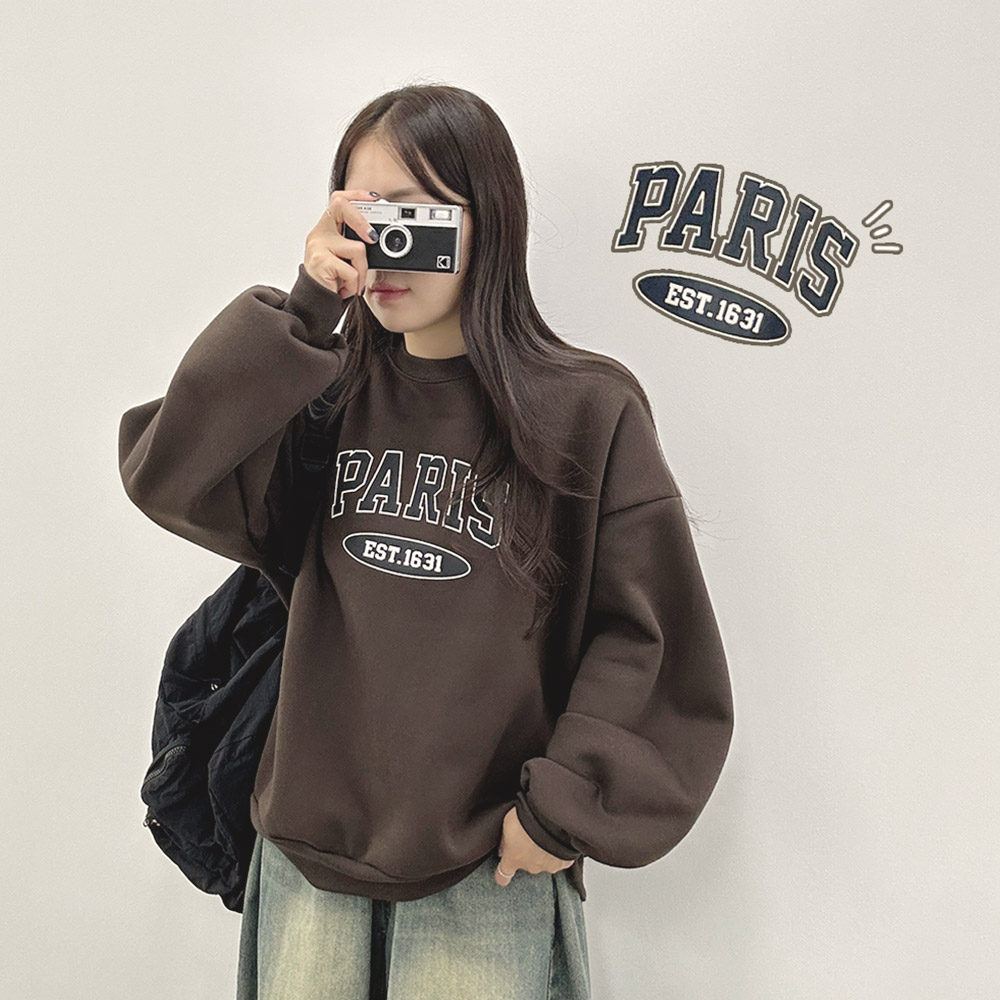 2TYPEラウンドネック長袖ルーズボクシーロゴスウェット | レディース