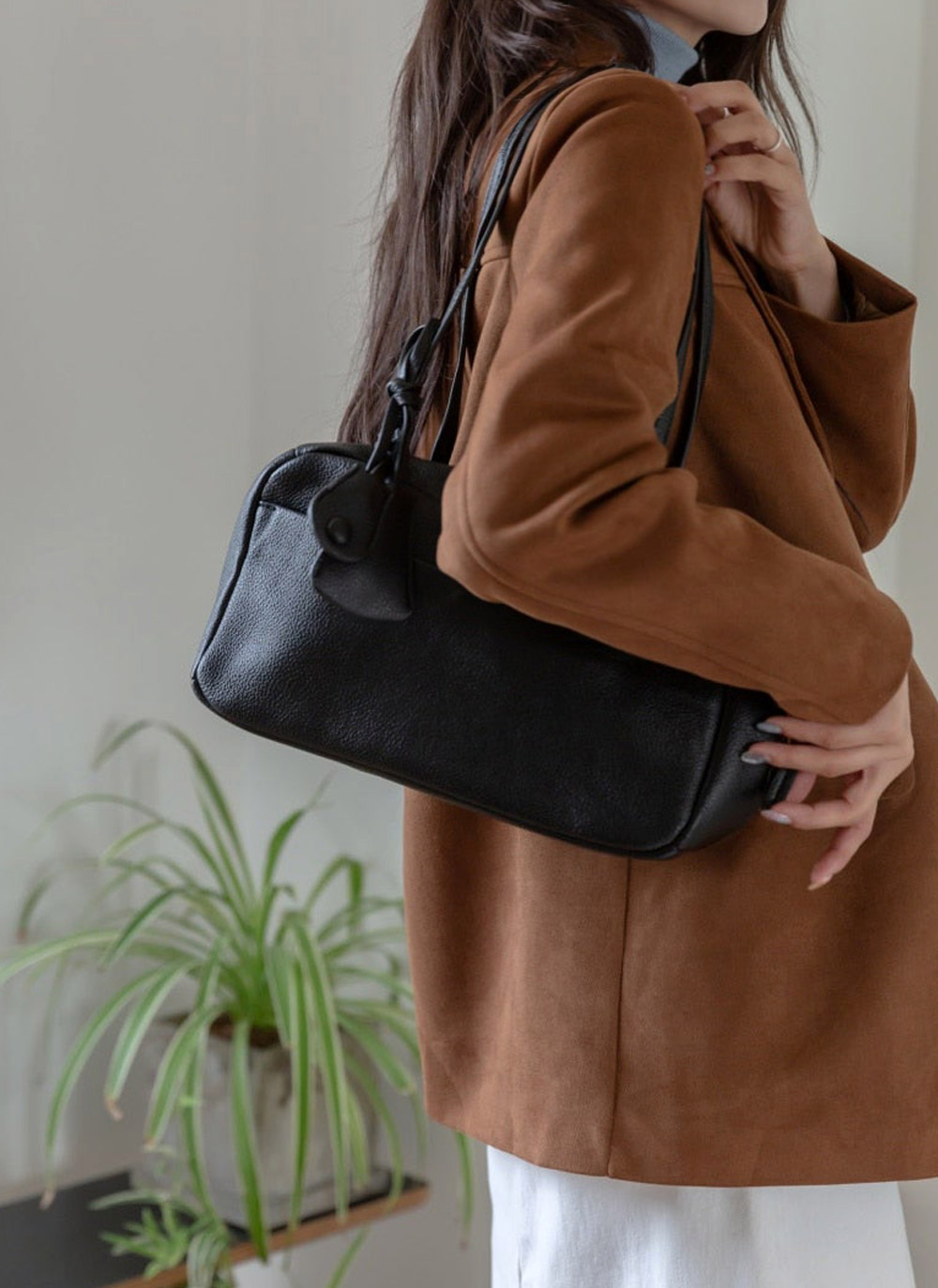 ストラップ付レザー調長方形トートバッグ | DHOLIC | 詳細画像5