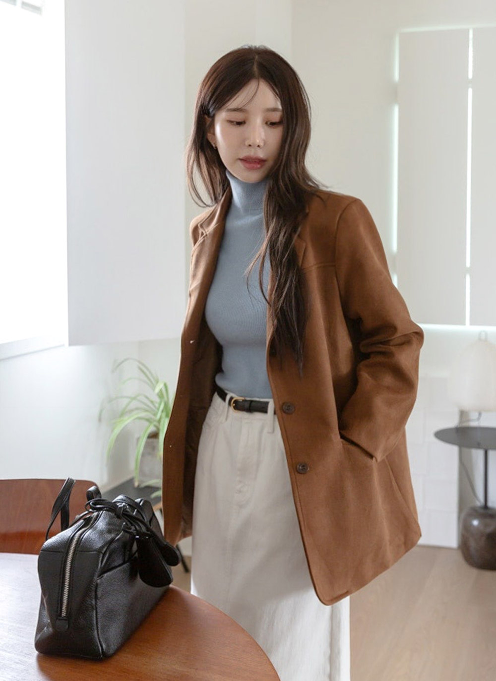 ストラップ付レザー調長方形トートバッグ | DHOLIC | 詳細画像7