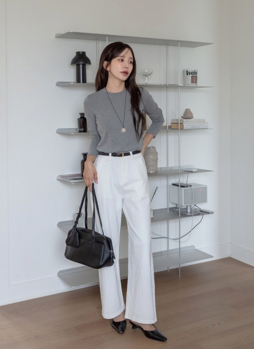 ストラップ付レザー調長方形トートバッグ | DHOLIC | 詳細画像10