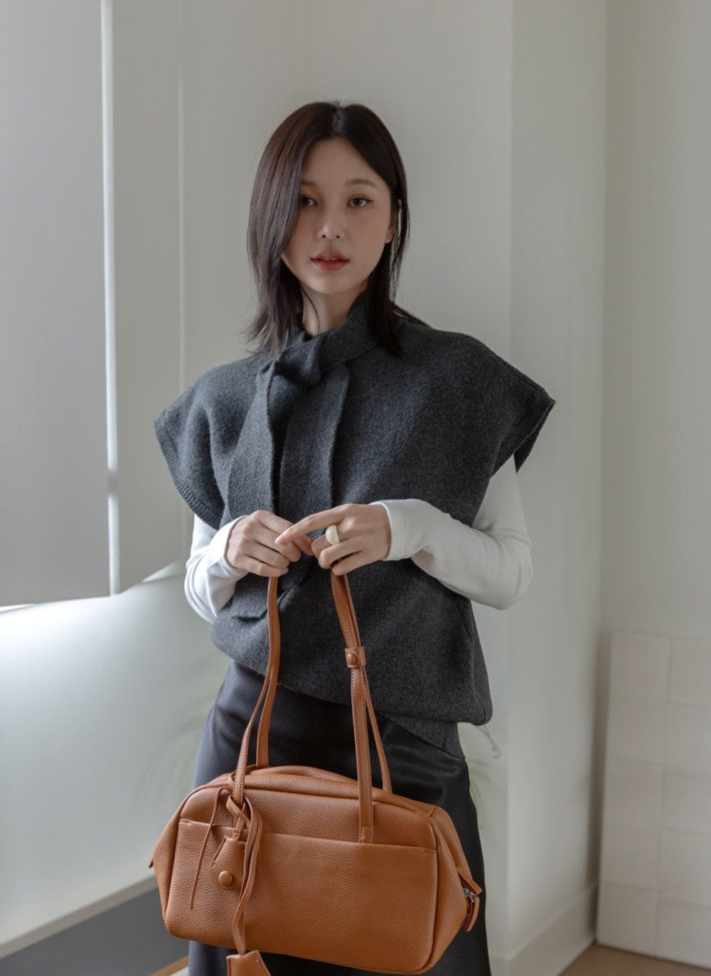 ストラップ付レザー調長方形トートバッグ | DHOLIC | 詳細画像20