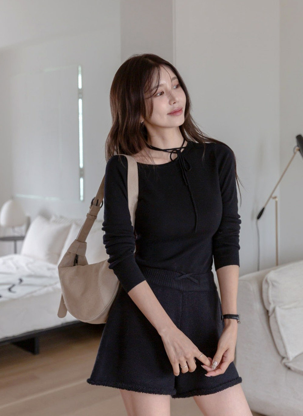 スエード調ハーフムーンショルダーバッグ | DHOLIC | 詳細画像14