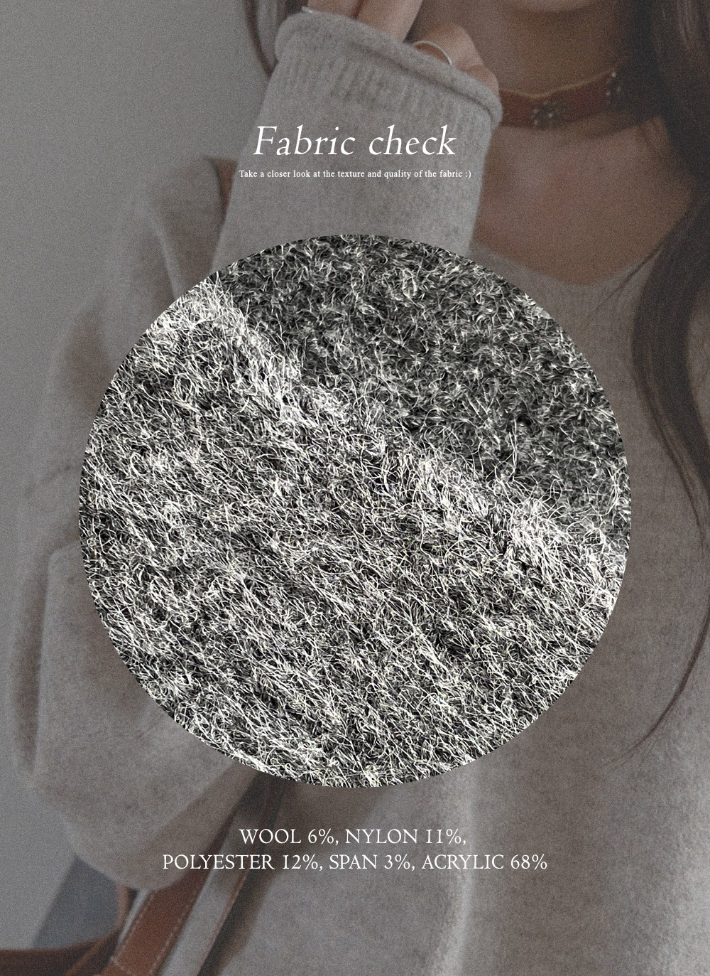 Vネックオーバーサイズ長袖ニット | DHOLIC | 詳細画像4