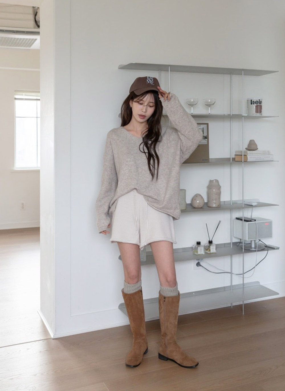 Vネックオーバーサイズ長袖ニット | DHOLIC | 詳細画像9