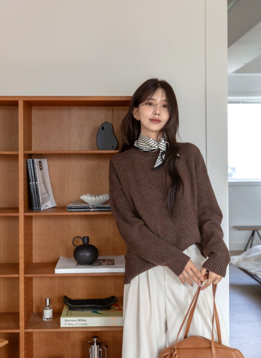 ラウンドネックルーズ長袖ニット | DHOLIC | 詳細画像2