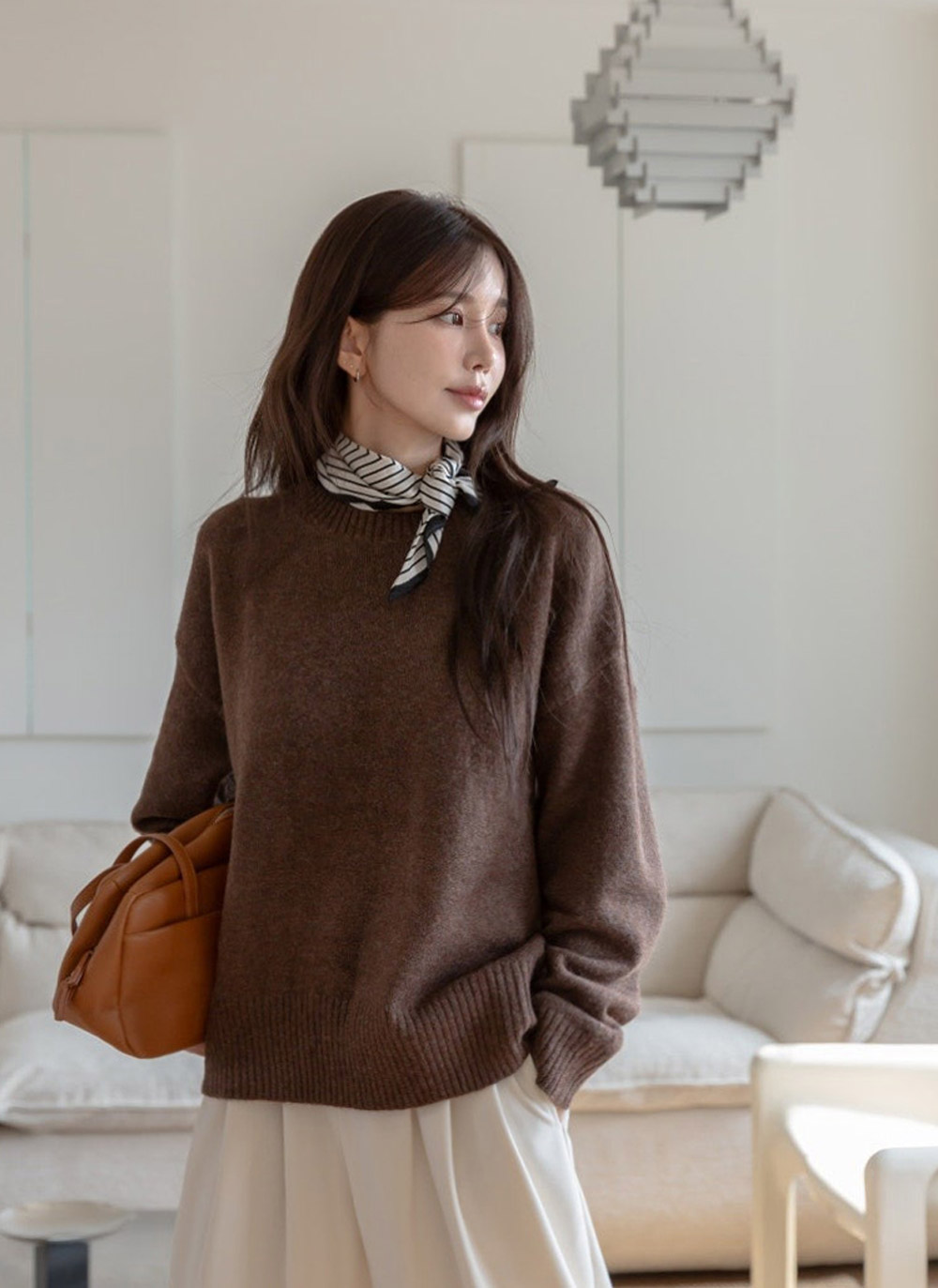 ラウンドネックルーズ長袖ニット | DHOLIC | 詳細画像16