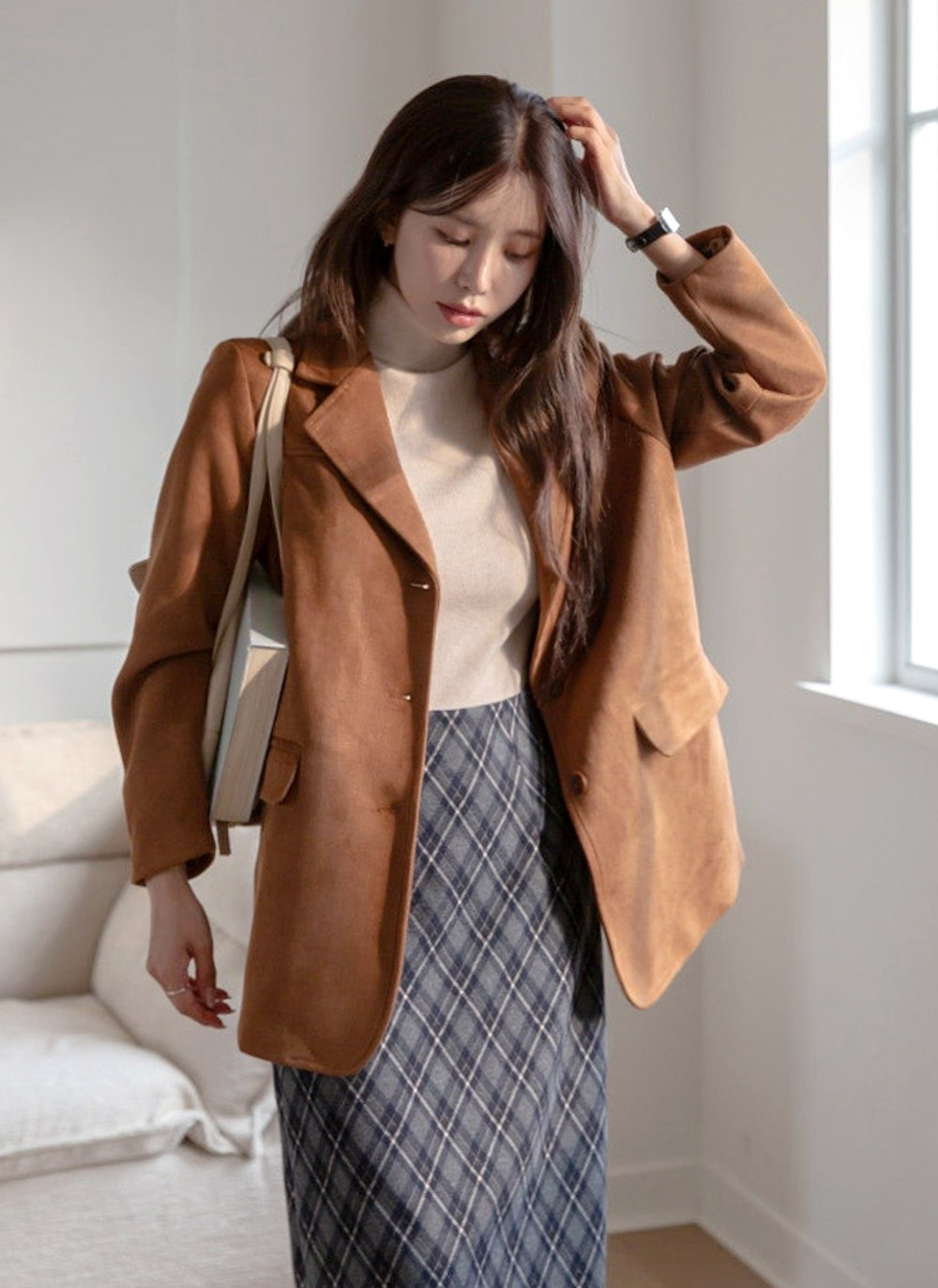 スリットロングチェックスカート | DHOLIC | 詳細画像5