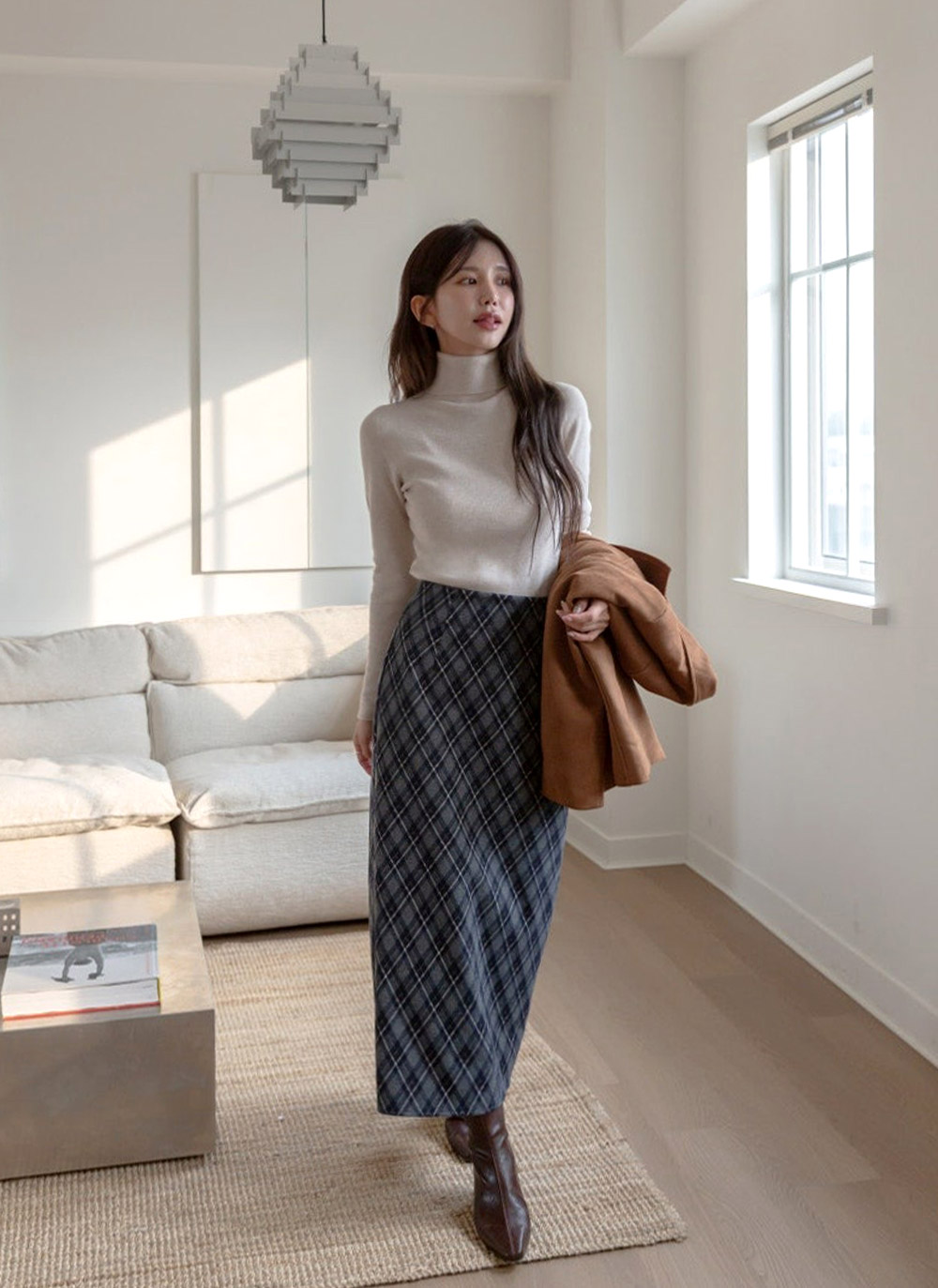 スリットロングチェックスカート | DHOLIC | 詳細画像6
