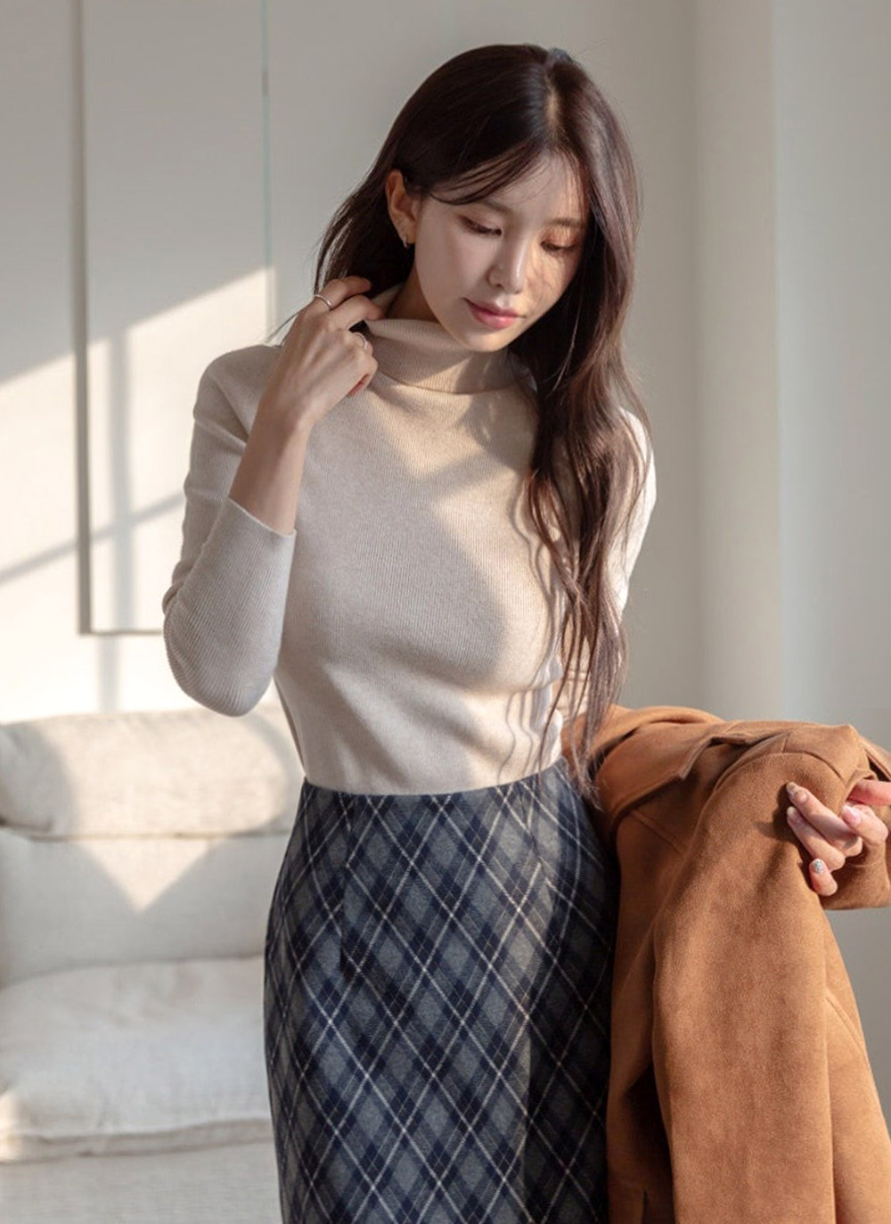 スリットロングチェックスカート | DHOLIC | 詳細画像8