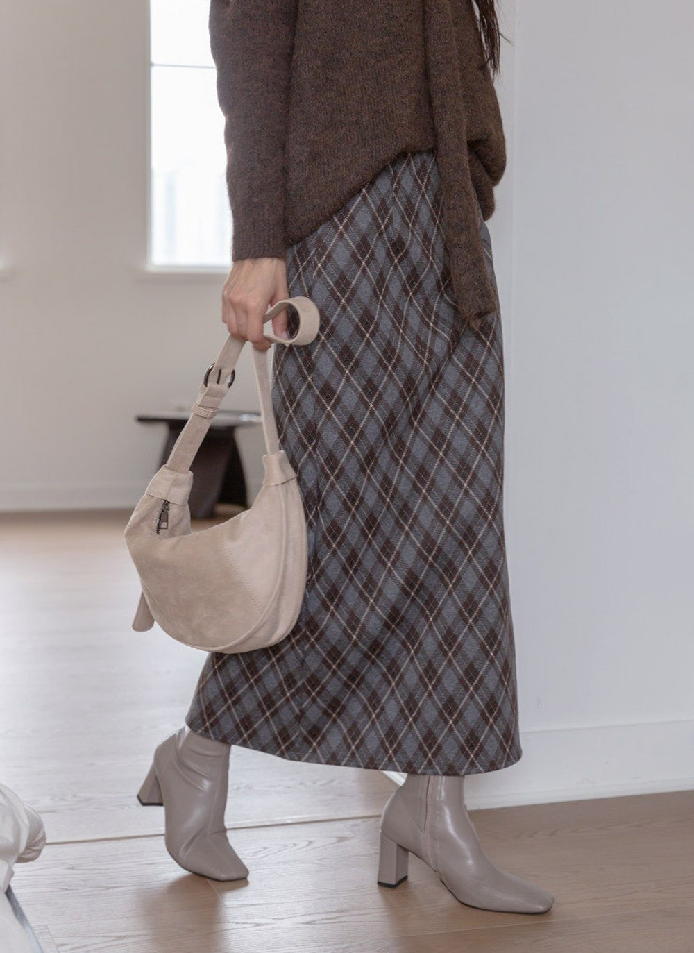 スリットロングチェックスカート | DHOLIC | 詳細画像9