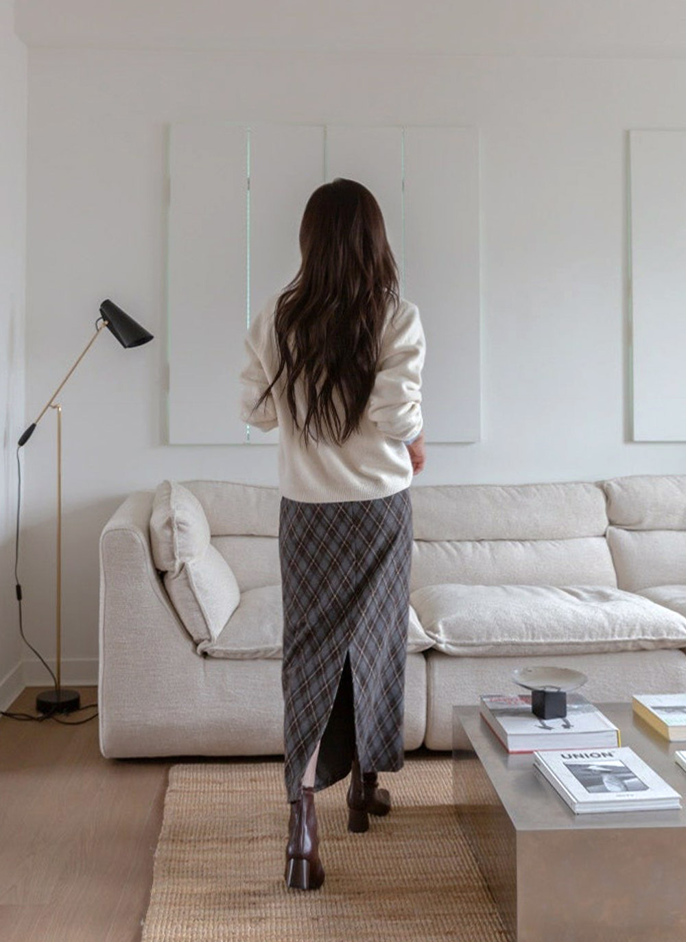 スリットロングチェックスカート | DHOLIC | 詳細画像13