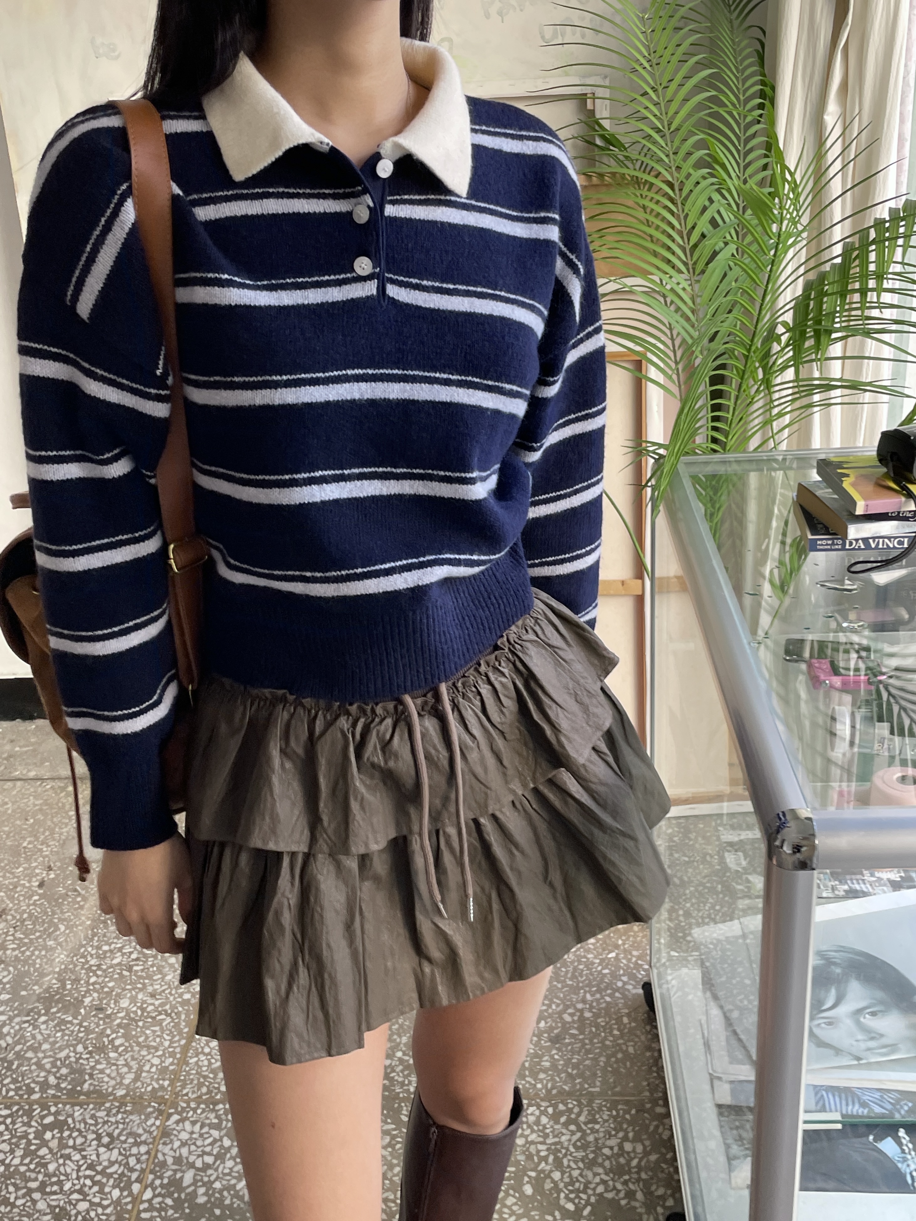 ボタンカラーボーダー配色ニット | 詳細画像12