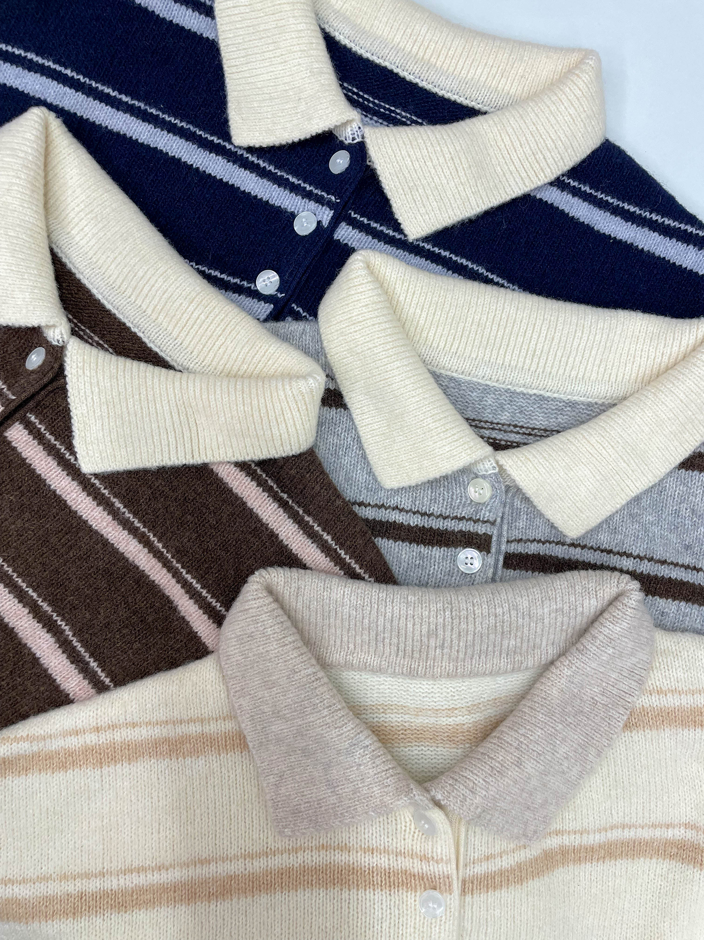 ボタンカラーボーダー配色ニット | 詳細画像4