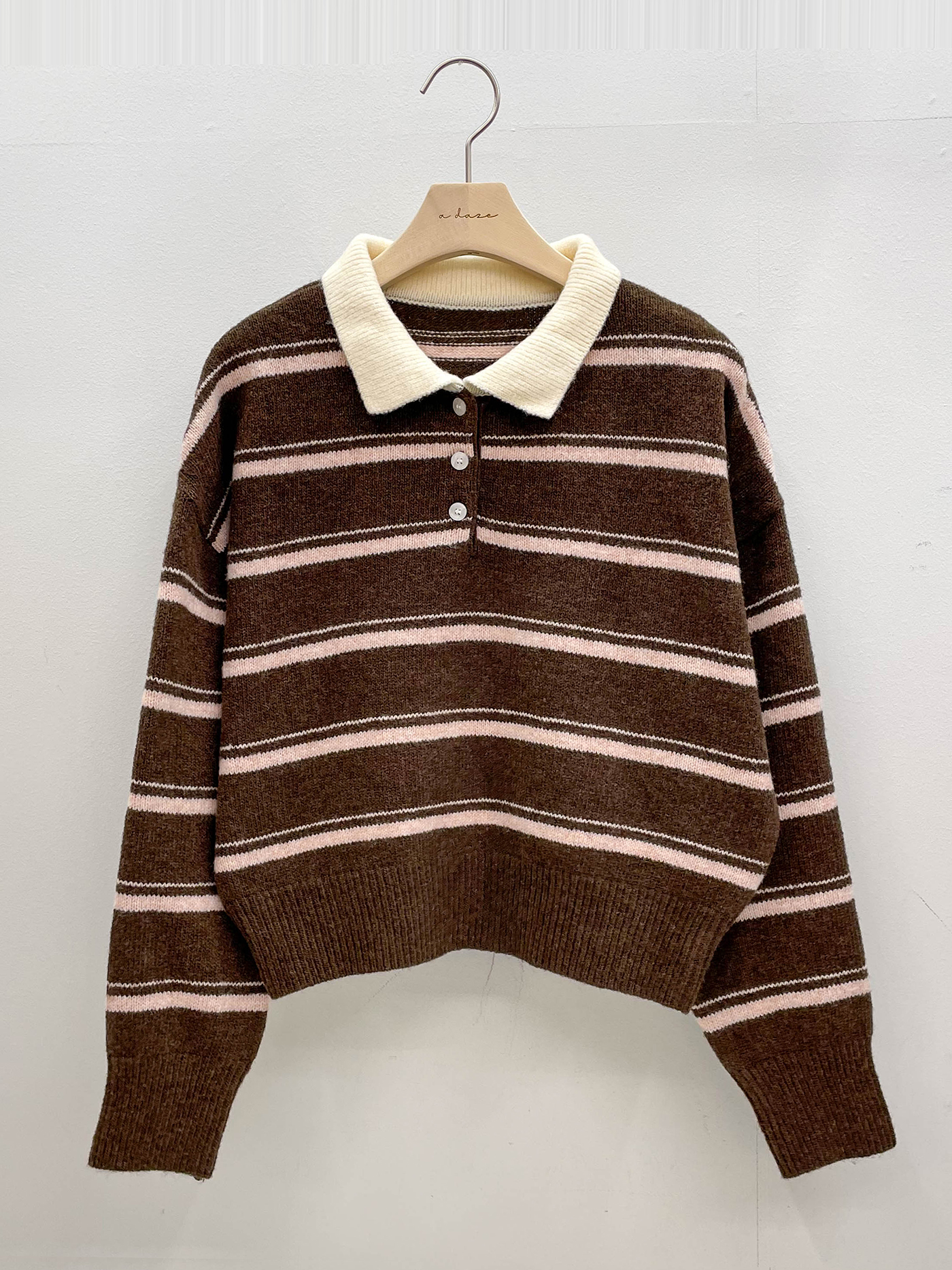 ボタンカラーボーダー配色ニット | 詳細画像16