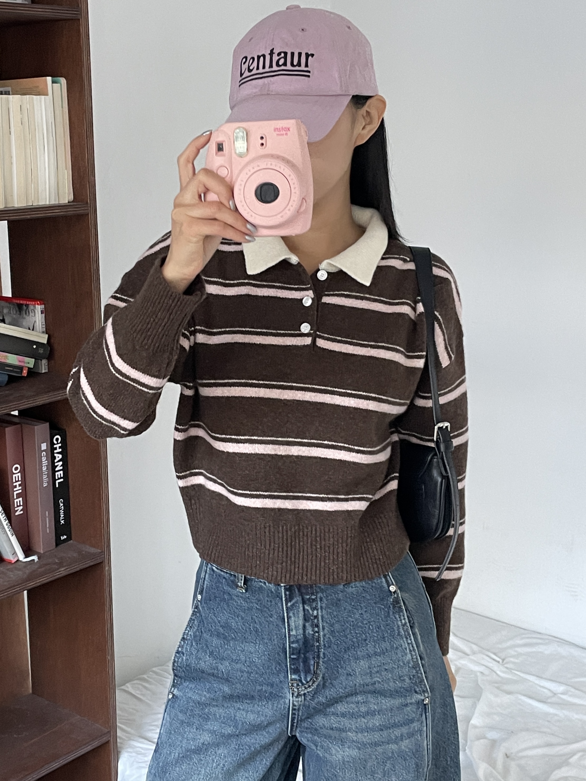 ボタンカラーボーダー配色ニット | 詳細画像7