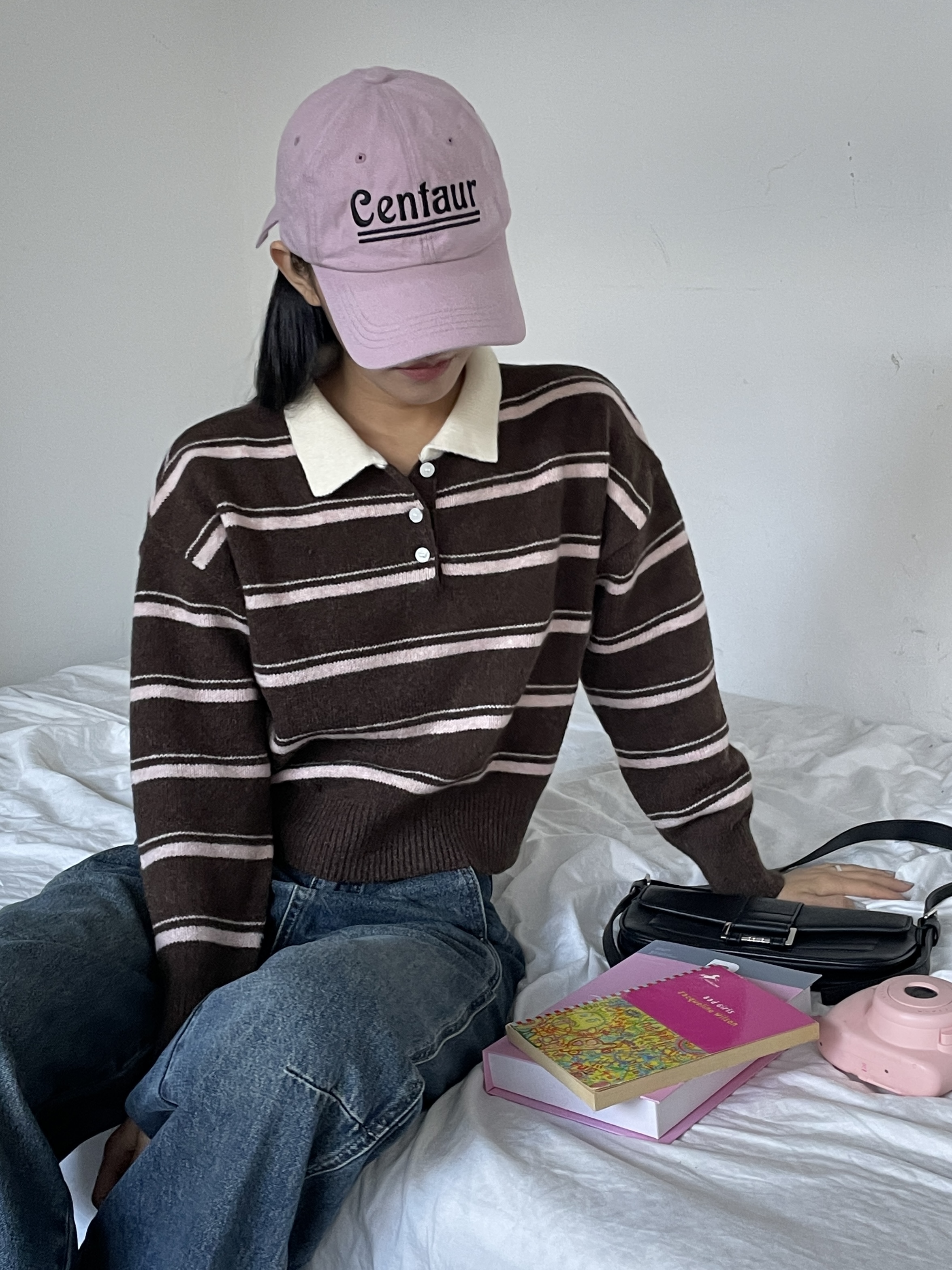 ボタンカラーボーダー配色ニット | 詳細画像5