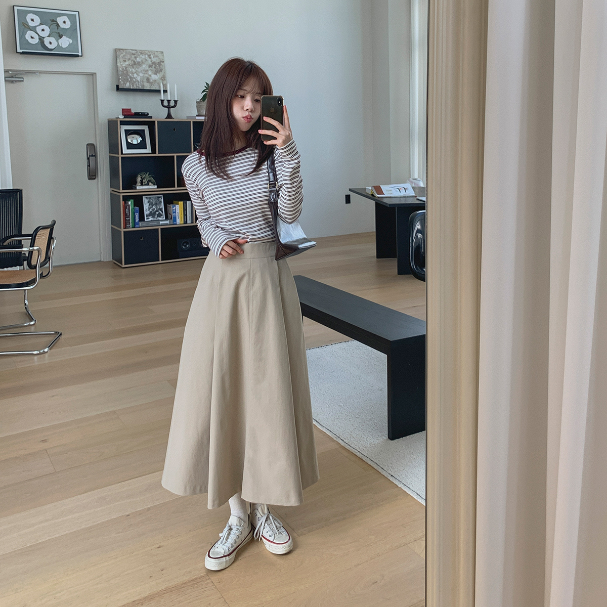 yu-★プロフィール読んで下さいね★ 　ポーター 長袖ラウンドネックボーダー配色Tシャツ | レディースファッション通販