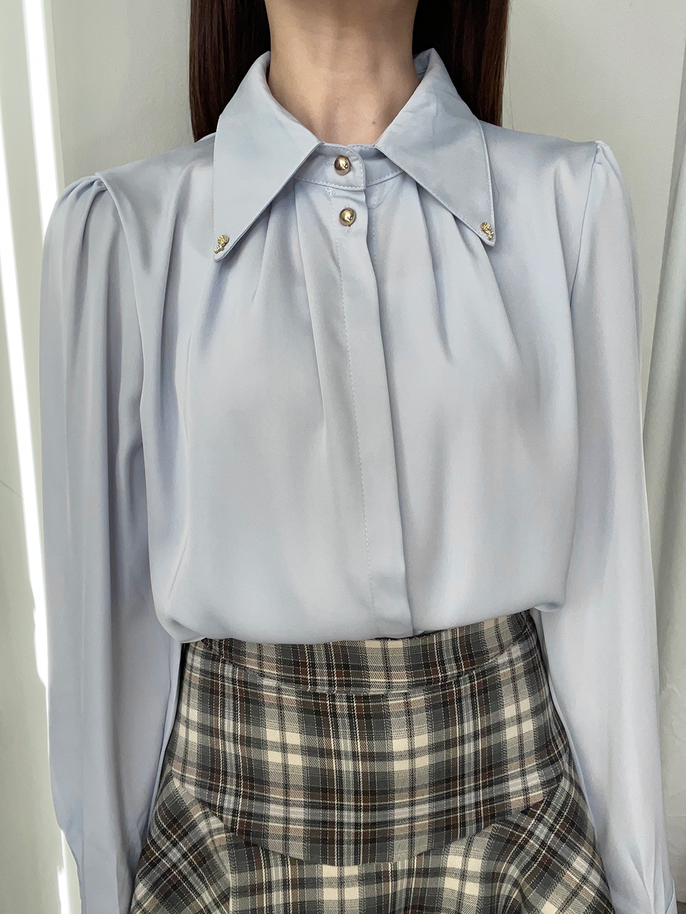 サテンボタンブラウス | 詳細画像7