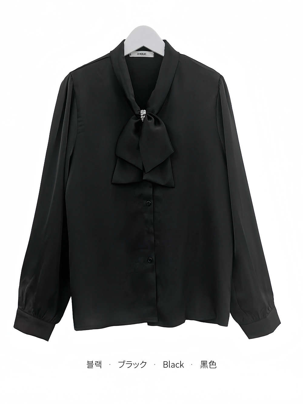 ボウタイ付サテンリボンオールシーズンブラウス | 詳細画像12
