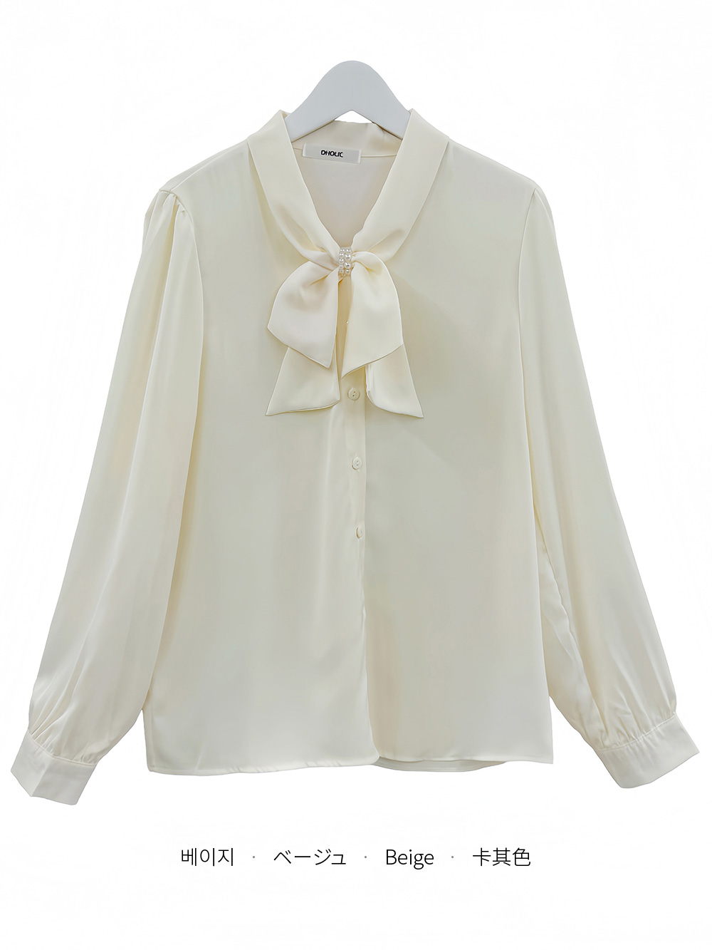 ボウタイ付サテンリボンオールシーズンブラウス | 詳細画像13