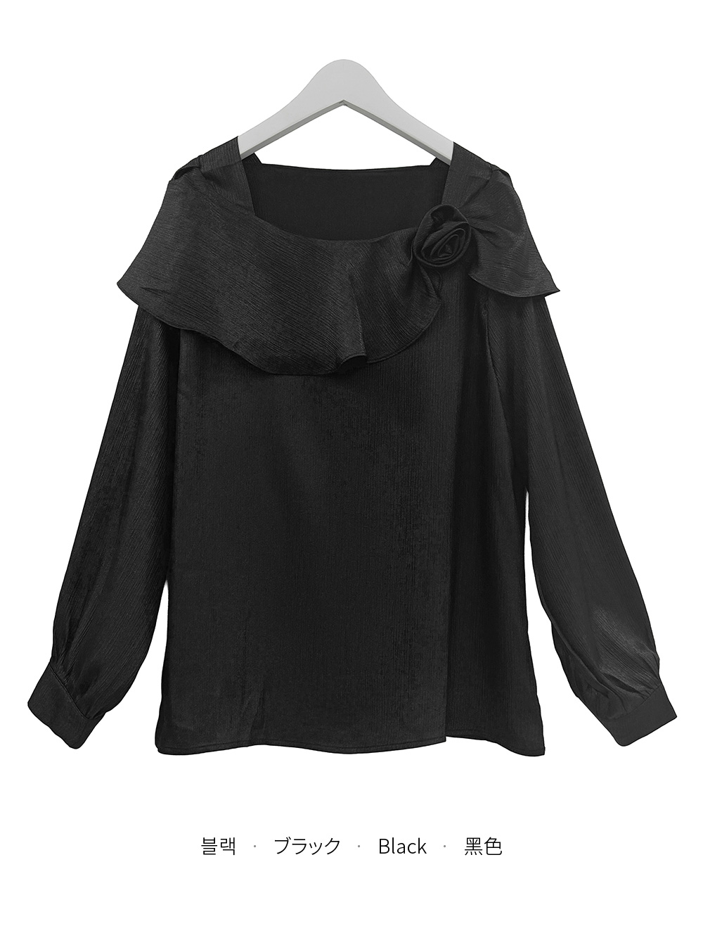 サテンラウンドネックオールシーズンブラウス | 詳細画像9