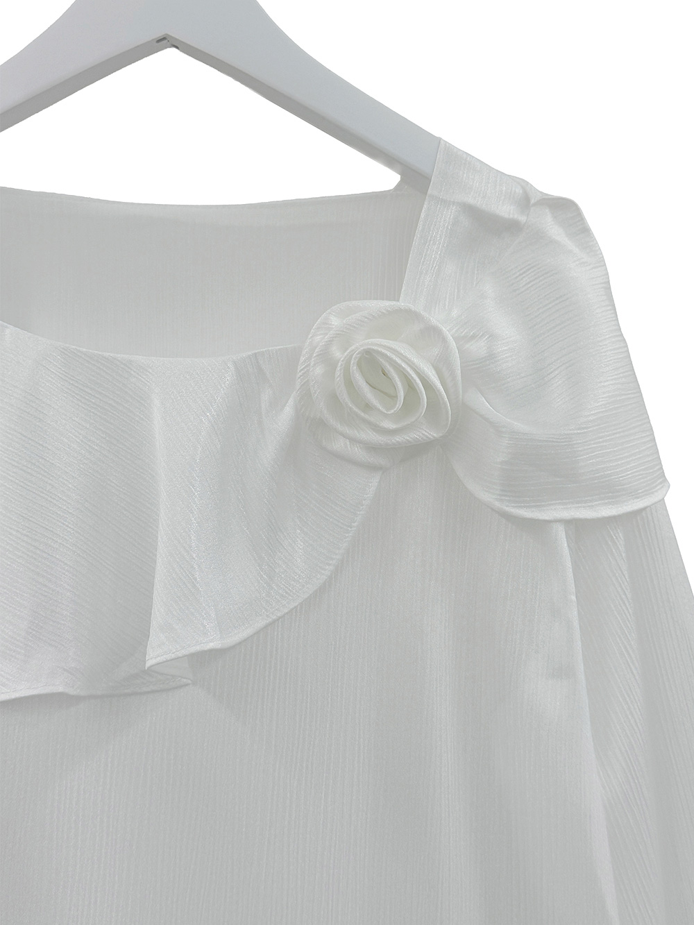 サテンラウンドネックオールシーズンブラウス | 詳細画像12