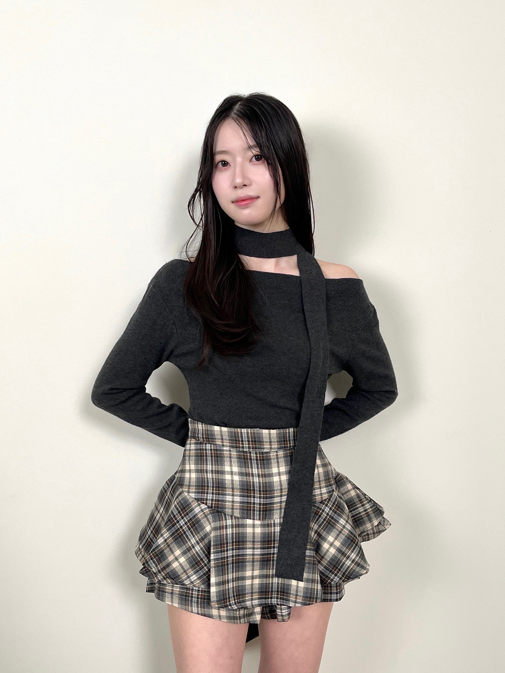 ボウタイ付オフショルダーニット | 詳細画像2