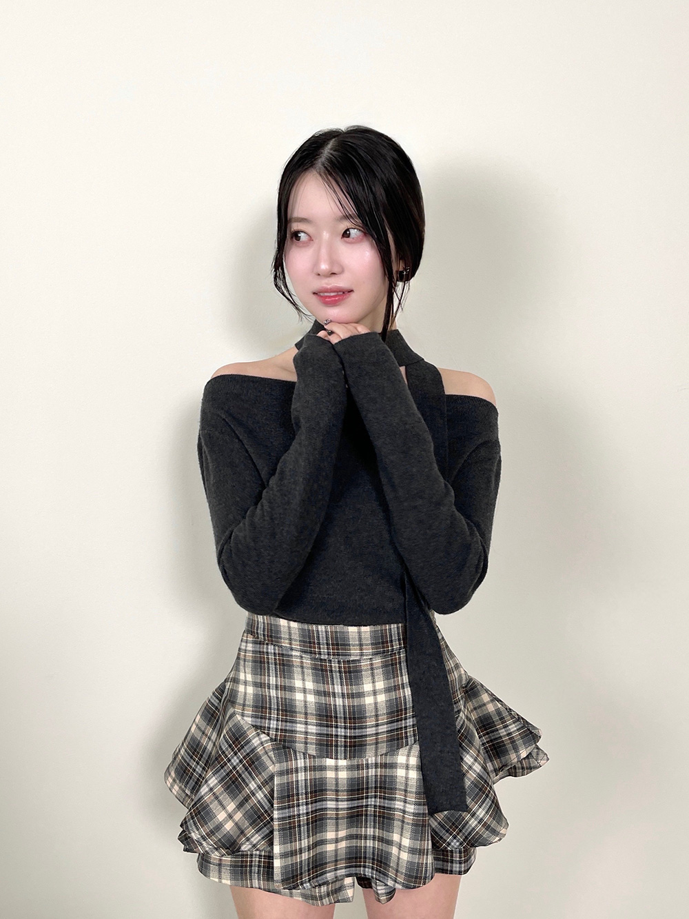 ボウタイ付オフショルダーニット | 詳細画像3