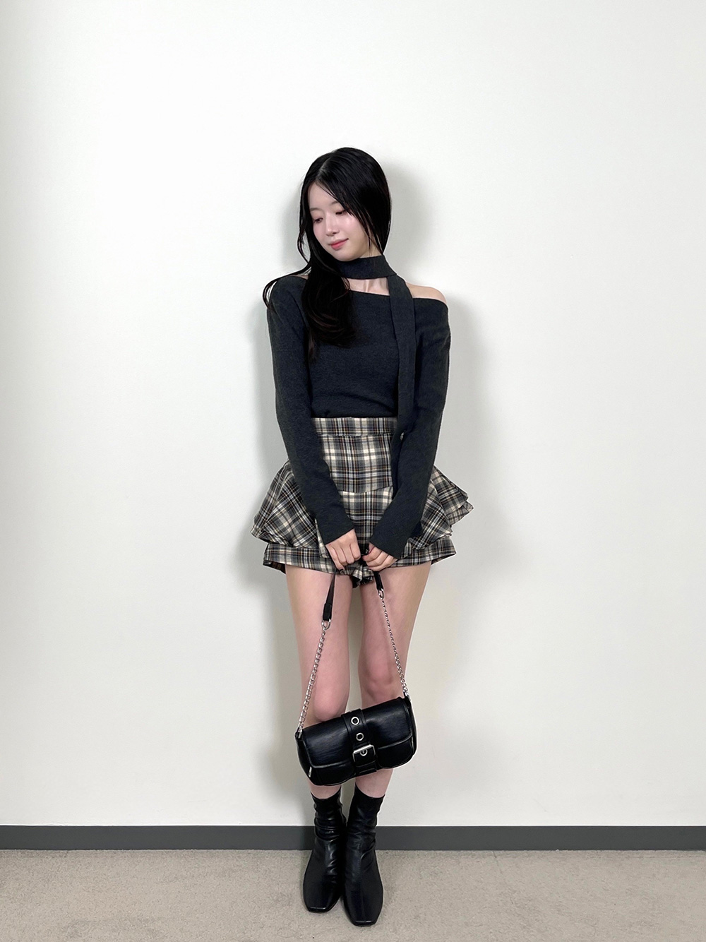 ボウタイ付オフショルダーニット | 詳細画像7