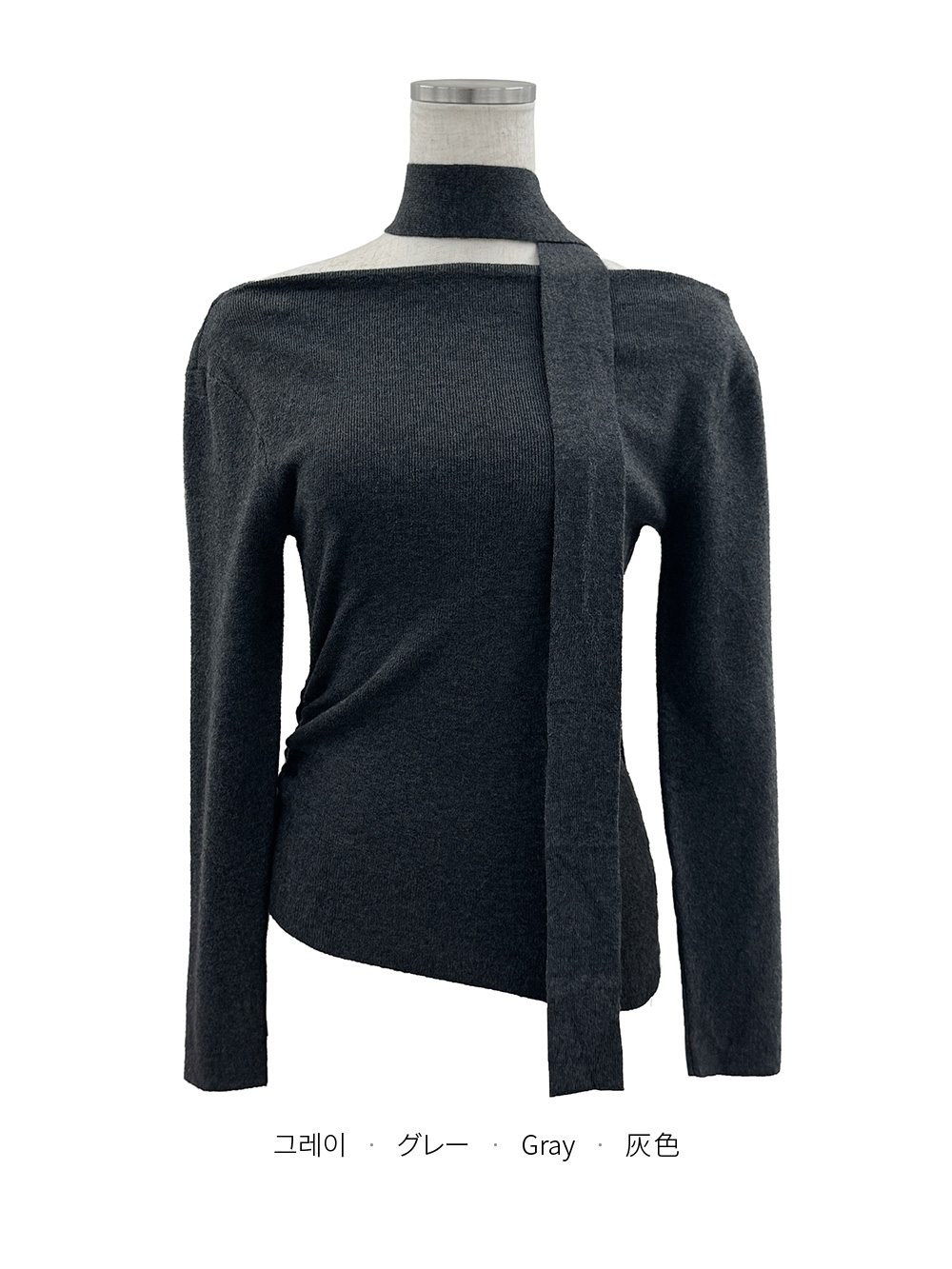 ボウタイ付オフショルダーニット | 詳細画像8