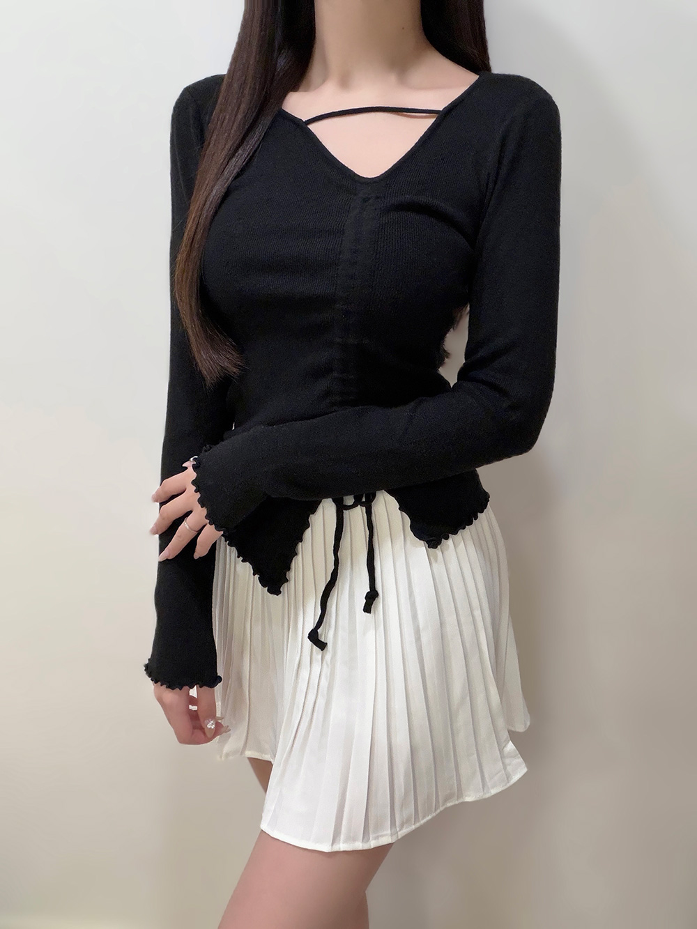 アンバランスネックギャザーニット | 詳細画像6