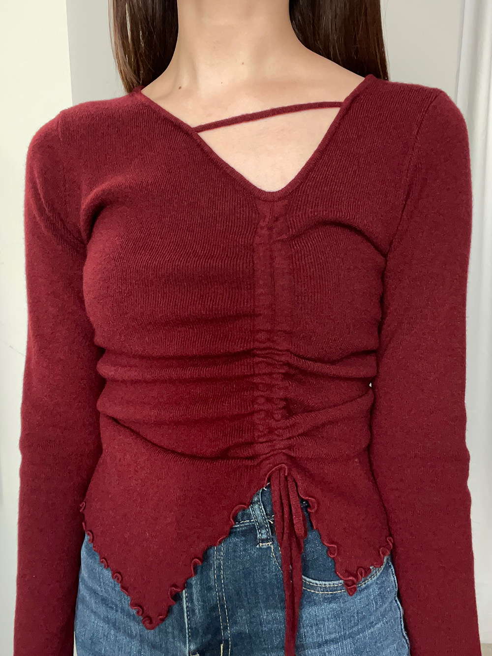 アンバランスネックギャザーニット | 詳細画像8