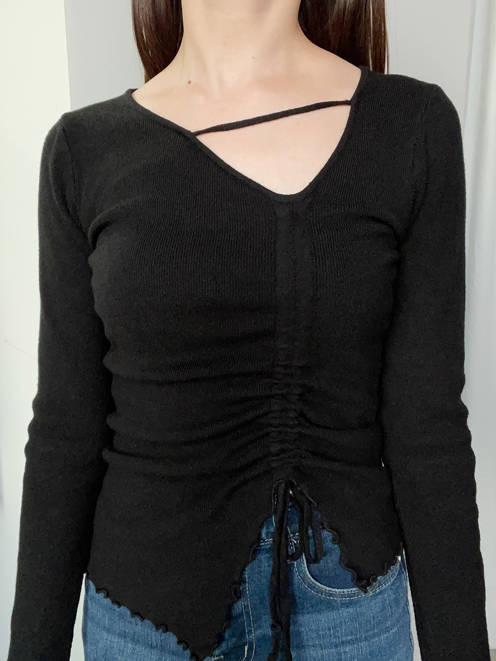 アンバランスネックギャザーニット | 詳細画像9