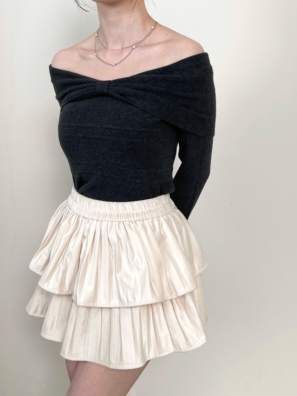 リボンオフショルダーニット | 詳細画像2