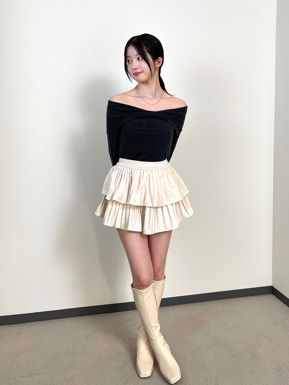 リボンオフショルダーニット | 詳細画像4