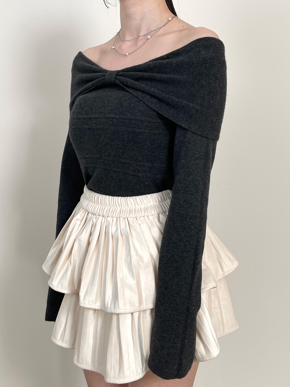 リボンオフショルダーニット | 詳細画像5