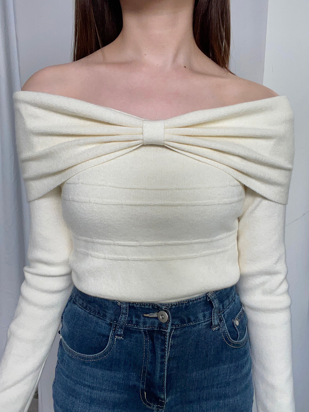 リボンオフショルダーニット | 詳細画像10