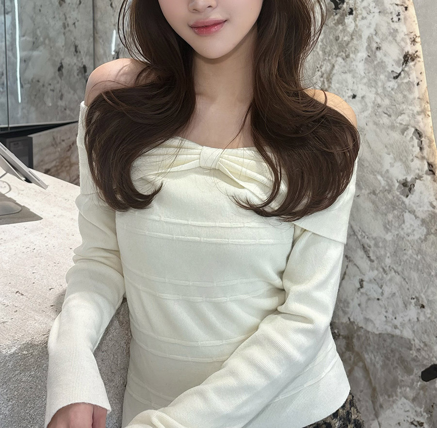 リボンオフショルダーニット | 詳細画像5