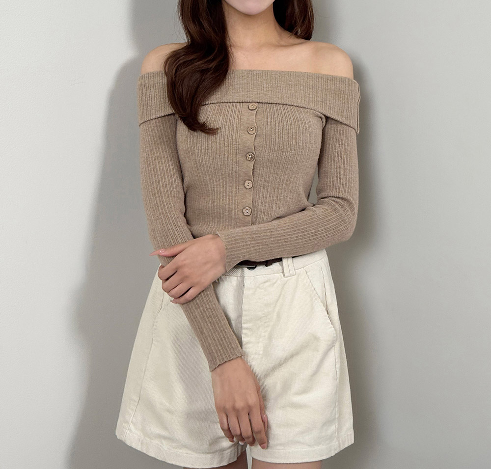 ボタンオフショルダーニット | 詳細画像2