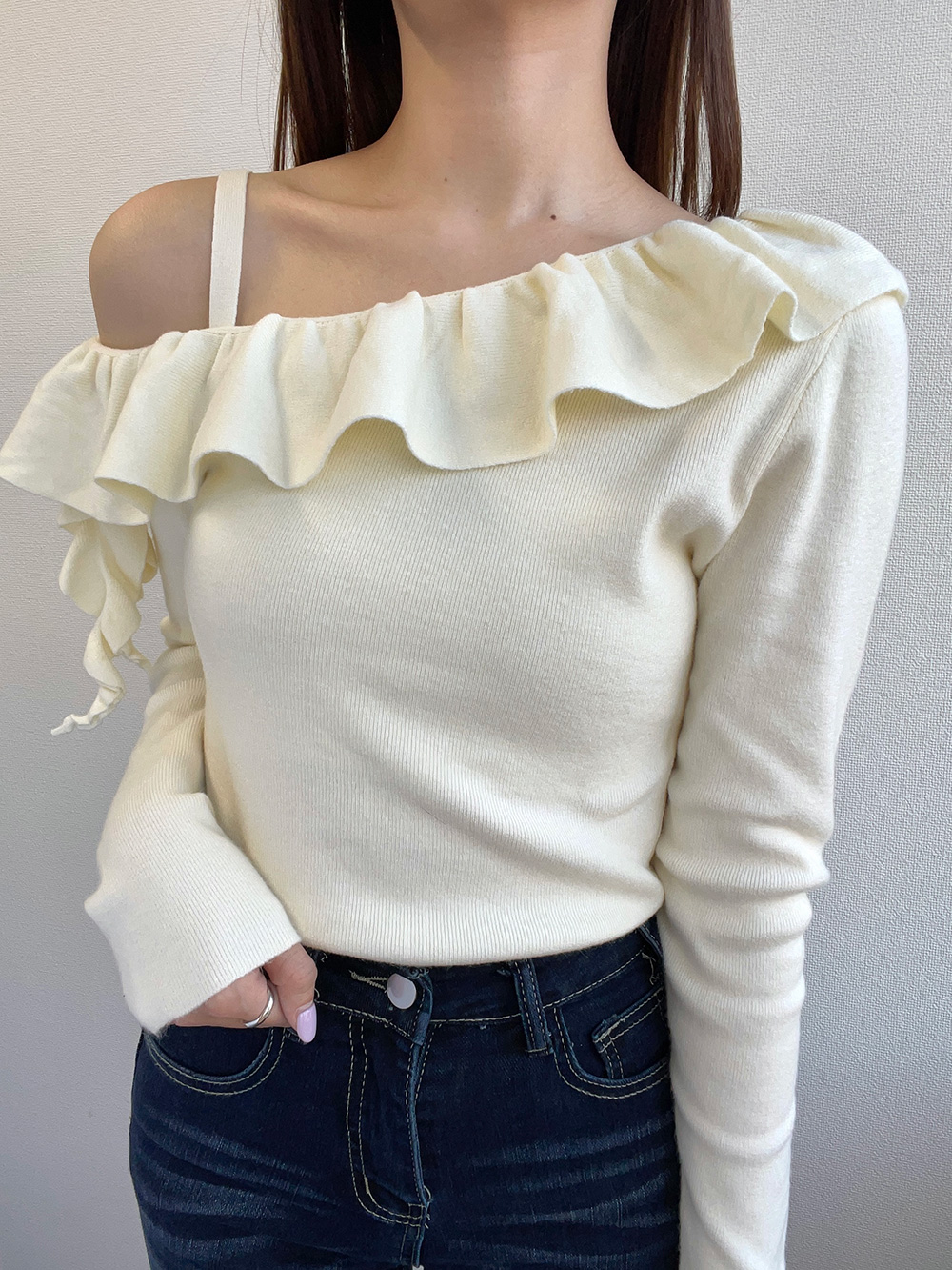 ワンショルダーフリルニット | 詳細画像8