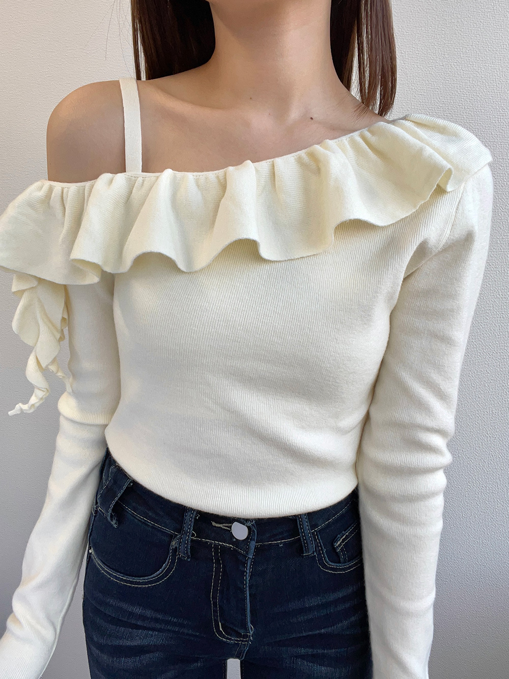 ワンショルダーフリルニット | 詳細画像9