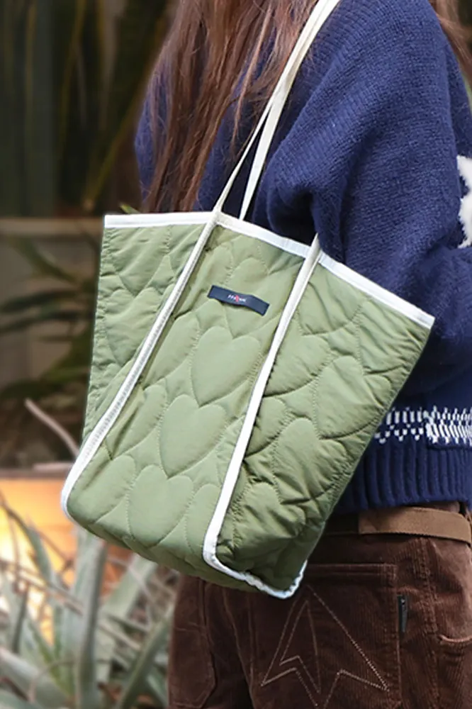 キルティング配色ハートショルダーバッグ | FFACHAL | 詳細画像1